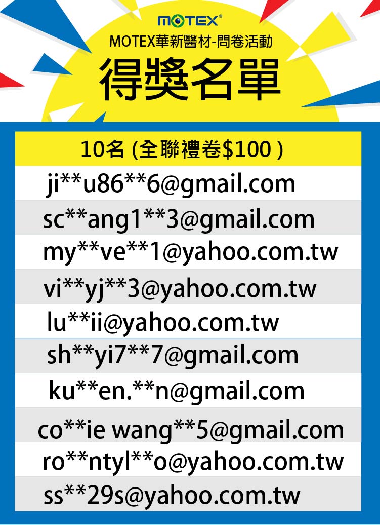 MOTEX得獎名單_禮卷